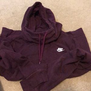 Burgundy Nike Cowl Neck Hoodie